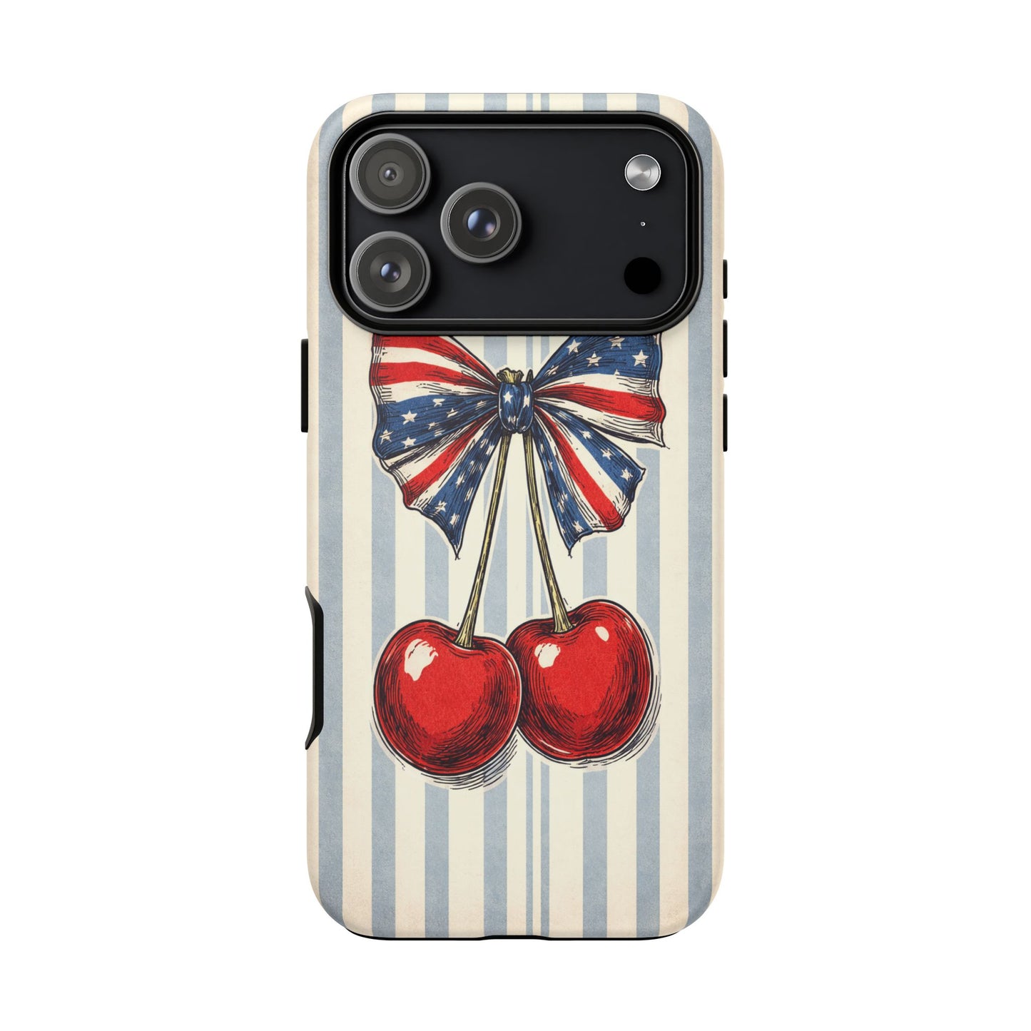 Patriotic Cherry Phone Case Americana Coquette Aesthetic iPhone Samsung