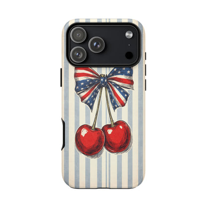 Patriotic Cherry Phone Case Americana Coquette Aesthetic iPhone Samsung