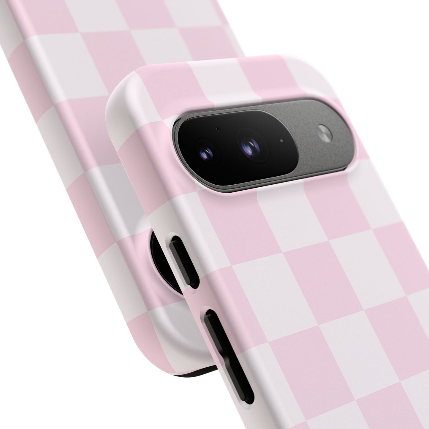 Light Pink Checkerboard Phone Case | Pastel Aesthetic Checkered iPhone & Samsung Tough Case