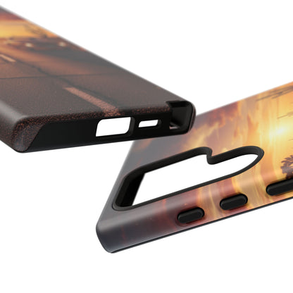 Route 66 Sunset Desert Highway Phone Case – Road Trip Travel Aesthetic Tough Case