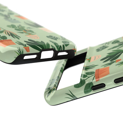 Plant Lover Phone Case | Cute Potted Plants Pattern | Botanical Aesthetic Tough Case