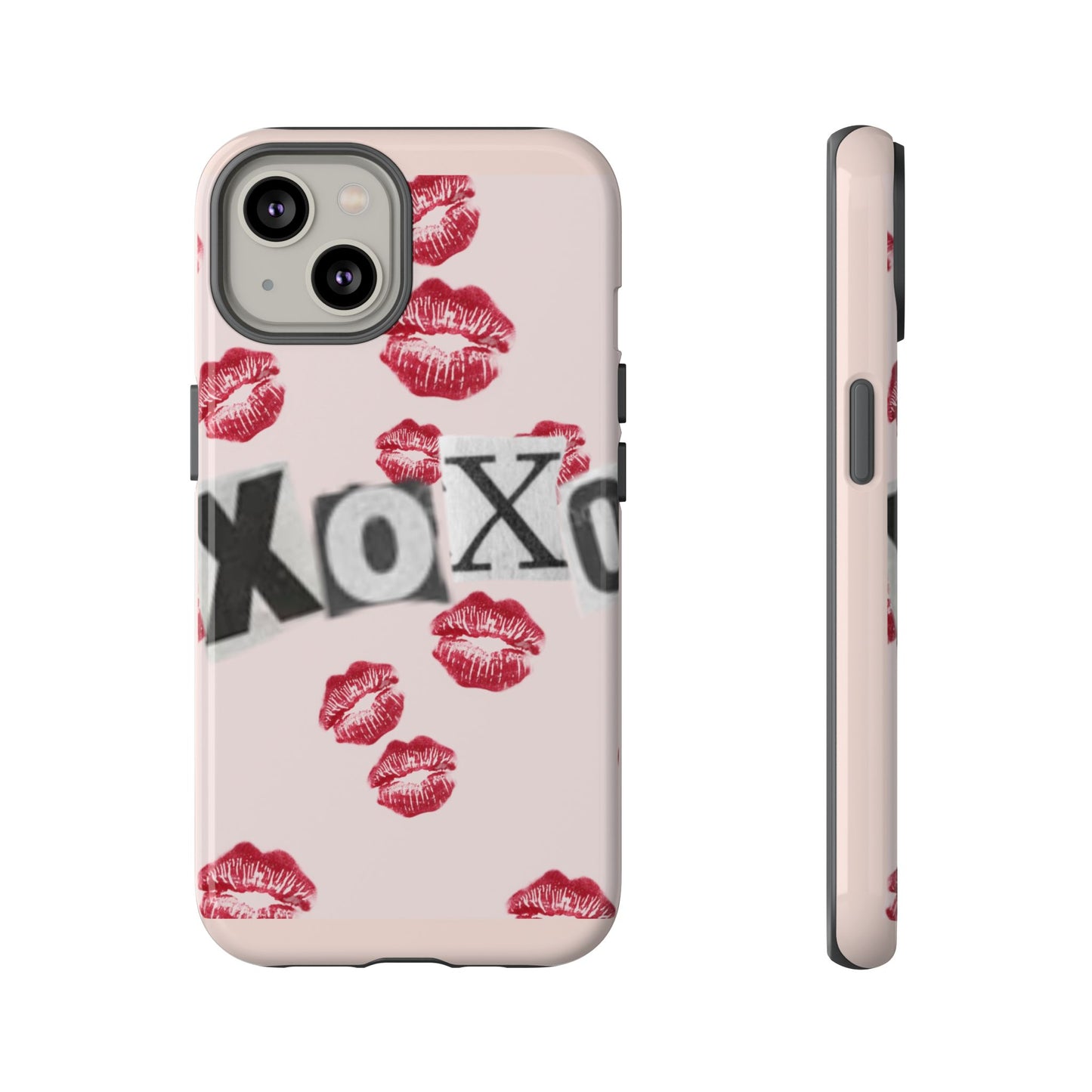 XOXO Kiss Print Phone Case | Coquette Valentine Aesthetic | Cute Pink Lipstick Kiss Tough Case for iPhone & Samsung