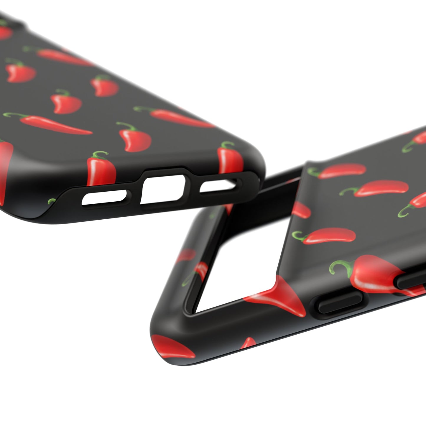 Spicy Chili Pepper Phone Case – Black Cute Hot Pepper Tough Cover for Iphone, Samsung Galaxy and Pixel