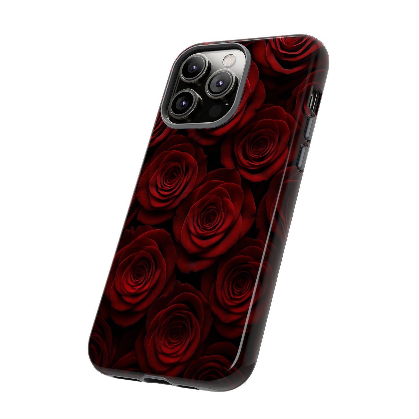 Dark Red Rose Phone Case – Gothic Floral Tough Case (iPhone, Samsung, Pixel)