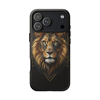 Majestic Lion Phone Case – Black Gold Luxury Lion Art Tough Protective Case