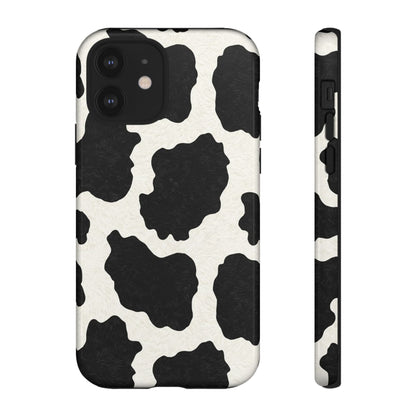 Black & White Cow Print Phone Case | Aesthetic Tough Protective Case