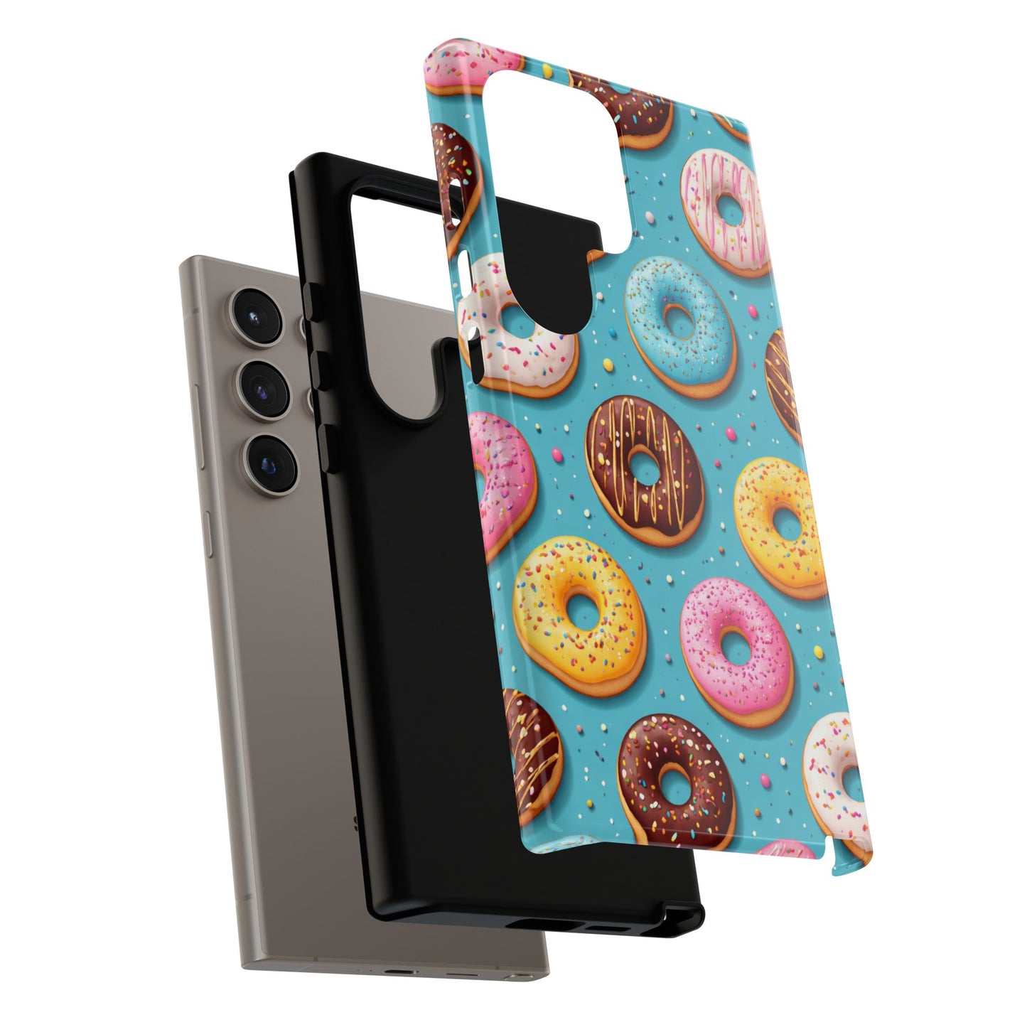 Cute Donut Pattern Phone Case – Colorful Sprinkles Dessert Design for Iphone, Samsung Galaxy and Pixel
