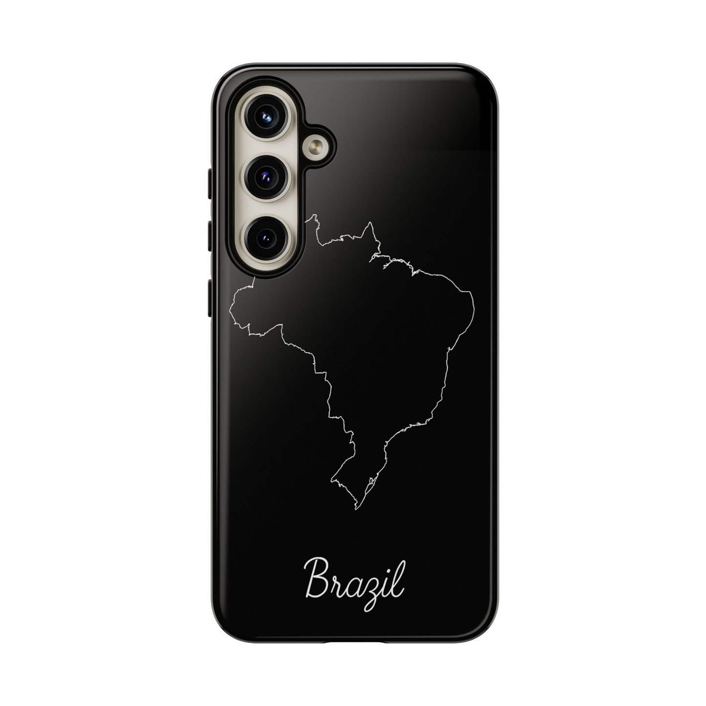 Brazil Outline Phone Case – Minimal Country Map Tough Case (iPhone, Samsung, Pixel)
