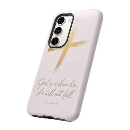 Psalm 46:5 God Is Within Her Christian Cross Phone Case Faith Gift