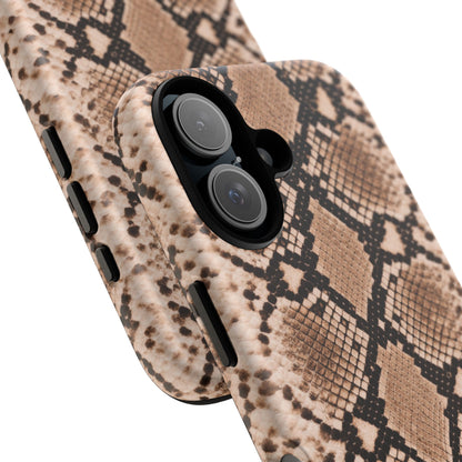 Snake Print Phone Case – Brown Python Pattern Slim Protective Cover for Iphone, Samsung Galaxy and Pixel