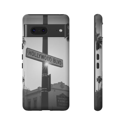 Hollywood Blvd Phone Case | Vintage Los Angeles Street Sign | Black & White LA Aesthetic