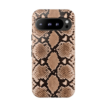 Snake Print Phone Case – Brown Python Pattern Slim Protective Cover for Iphone, Samsung Galaxy and Pixel