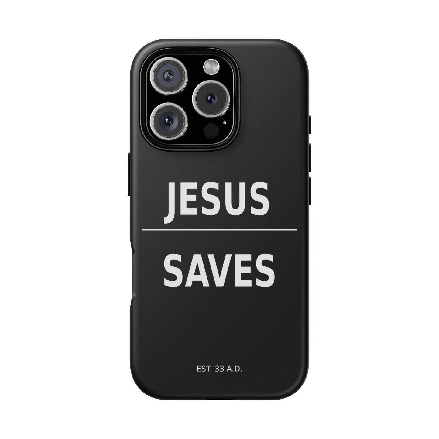 Jesus Saves Phone Case Christian Religious Minimalist Black Tough Cover