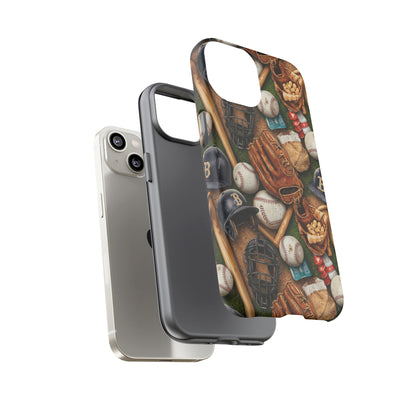 Baseball Gear Collage Phone Case – Vintage Baseball Equipment Sports Tough Case