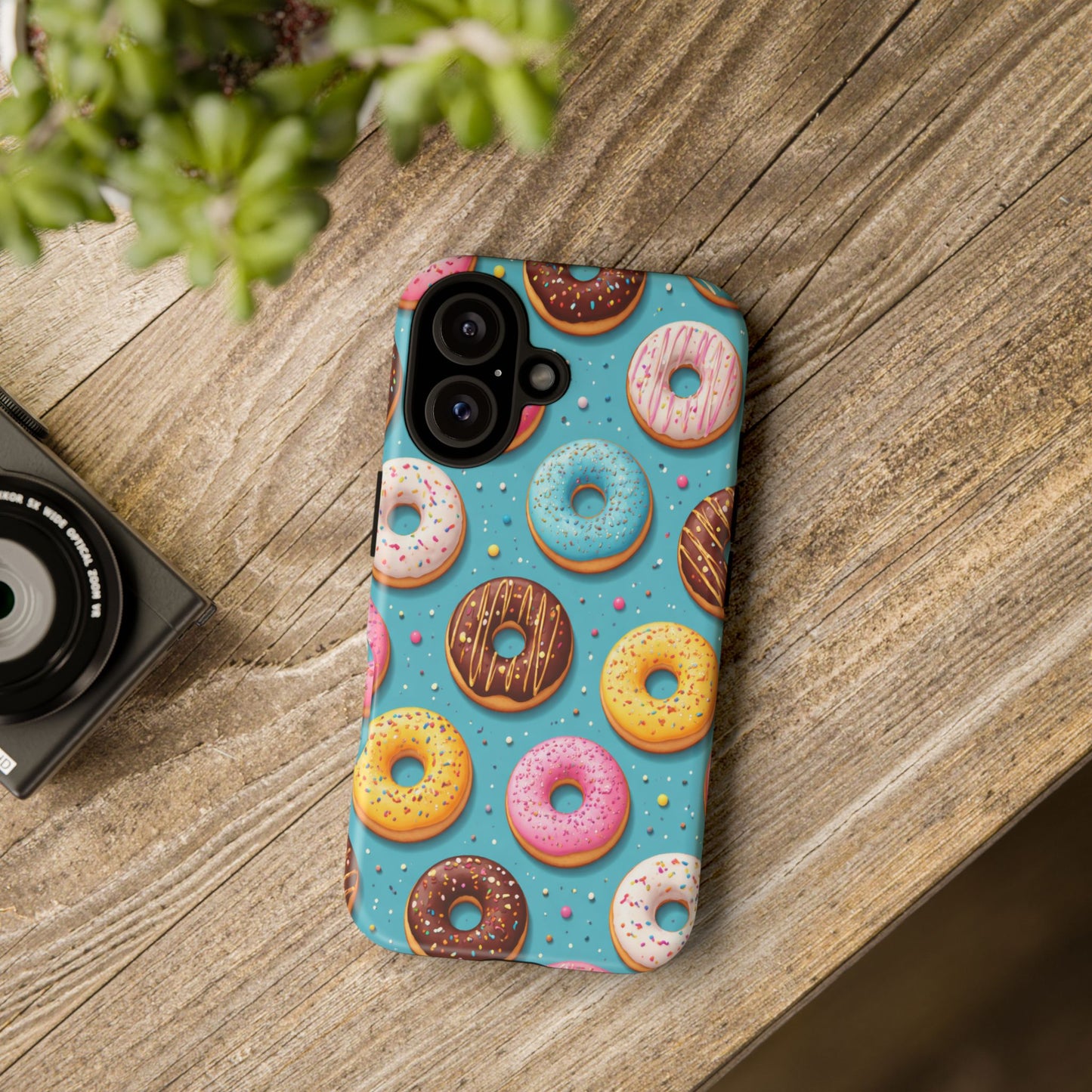 Cute Donut Pattern Phone Case – Colorful Sprinkles Dessert Design for Iphone, Samsung Galaxy and Pixel