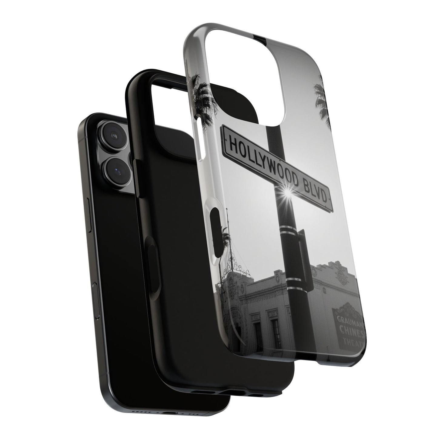 Hollywood Blvd Phone Case | Vintage Los Angeles Street Sign | Black & White LA Aesthetic
