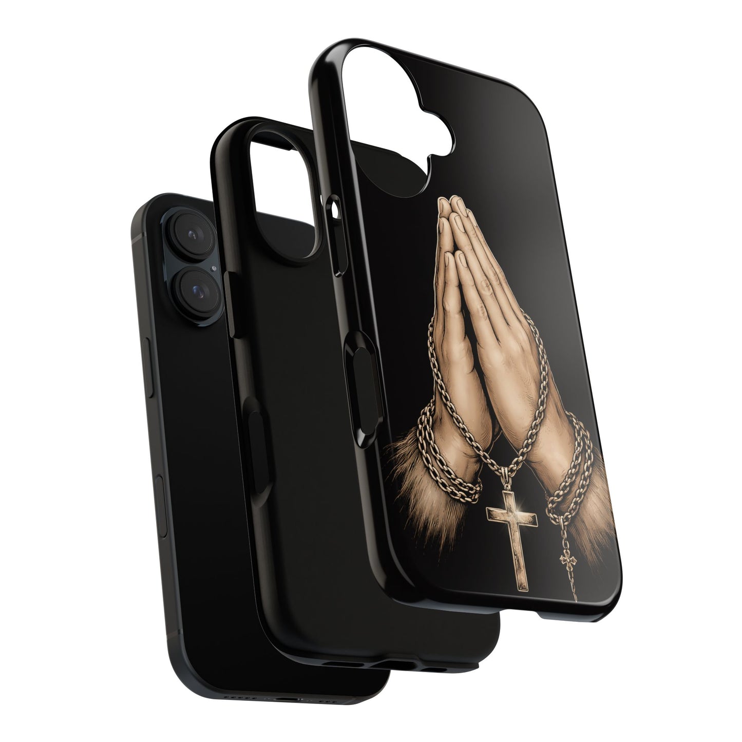 Praying Hands Cross Phone Case – Christian Faith Scripture Cover