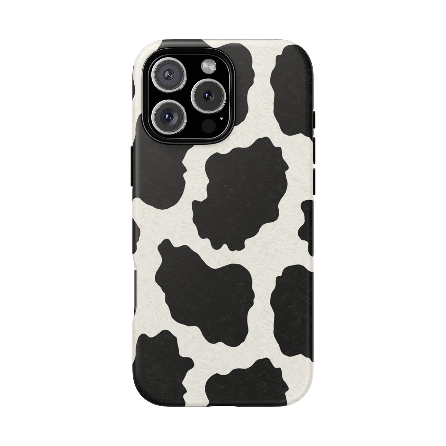 Black & White Cow Print Phone Case | Western Aesthetic iPhone & Samsung Tough Case