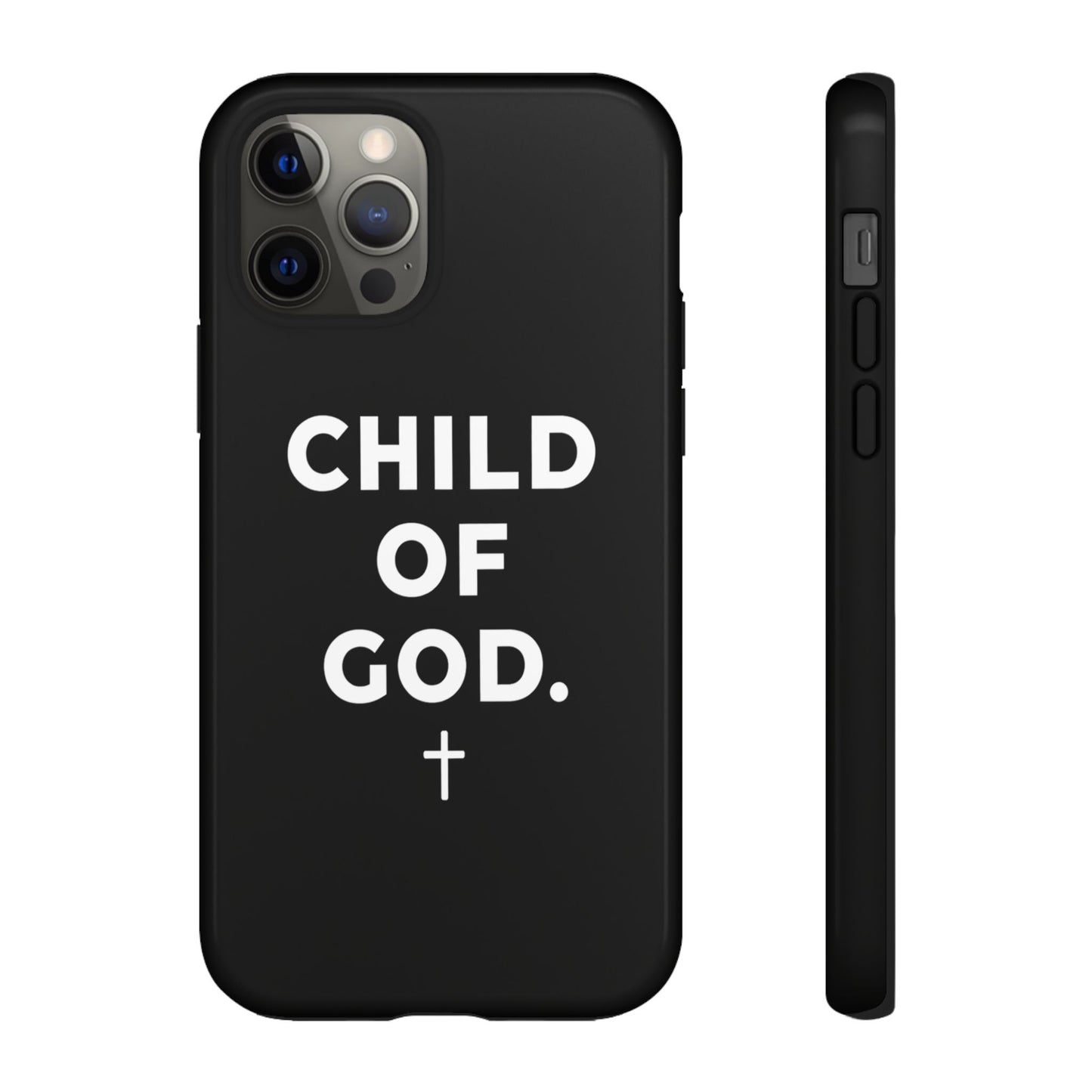 Child of God Phone Case Christian Black Aesthetic Cross Tough Cover