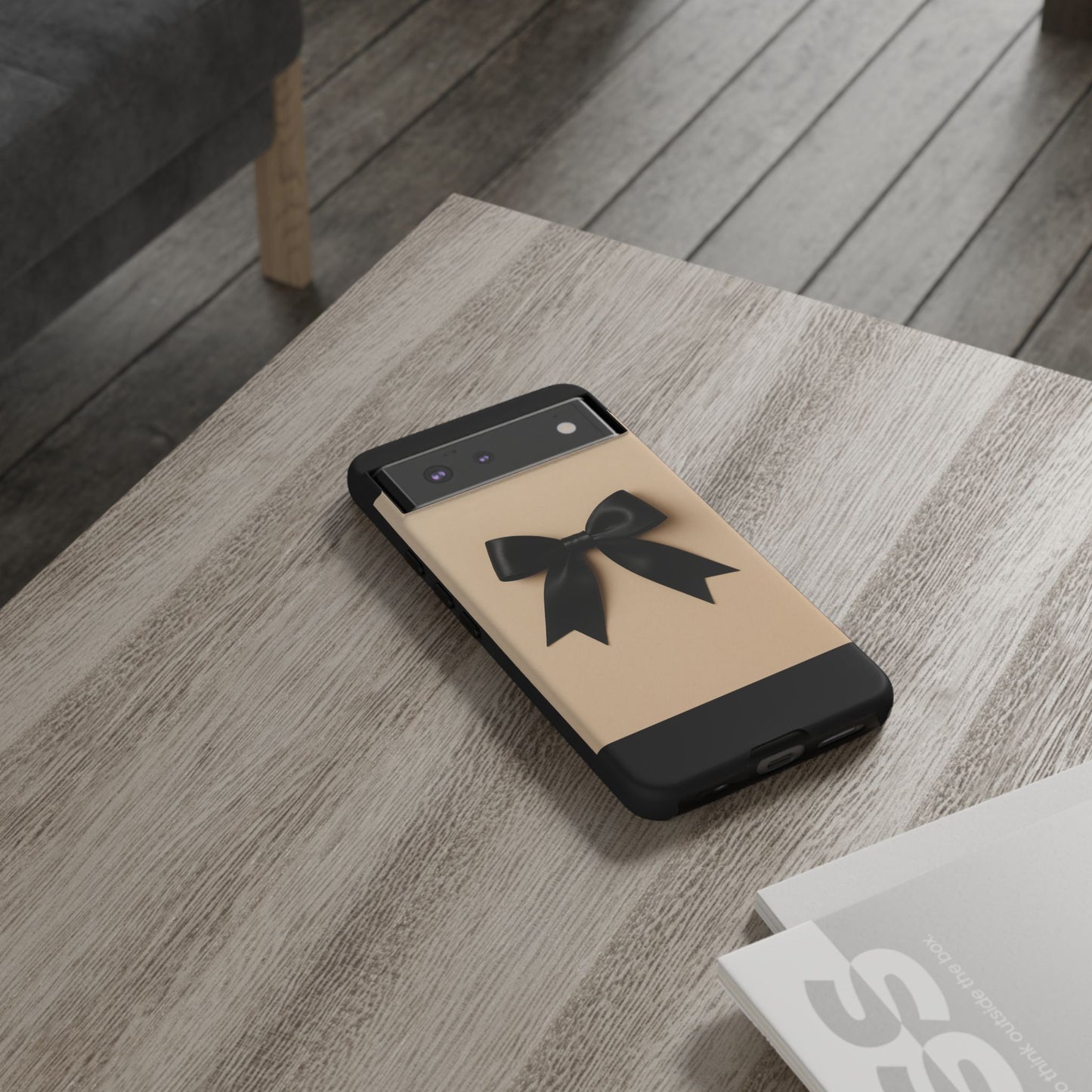 Black Bow Phone Case | Elegant Coquette Bow Design | Chic Neutral Tough Case for iPhone & Samsung