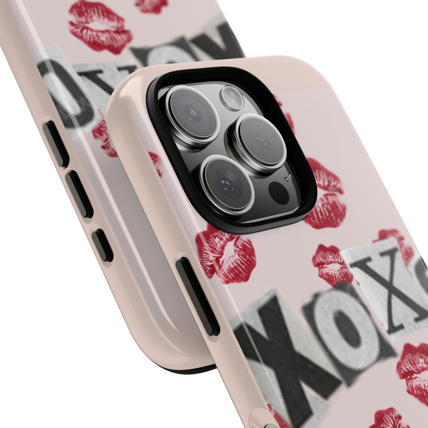 XOXO Kiss Print Phone Case | Coquette Valentine Aesthetic | Cute Pink Lipstick Kiss Tough Case for iPhone & Samsung