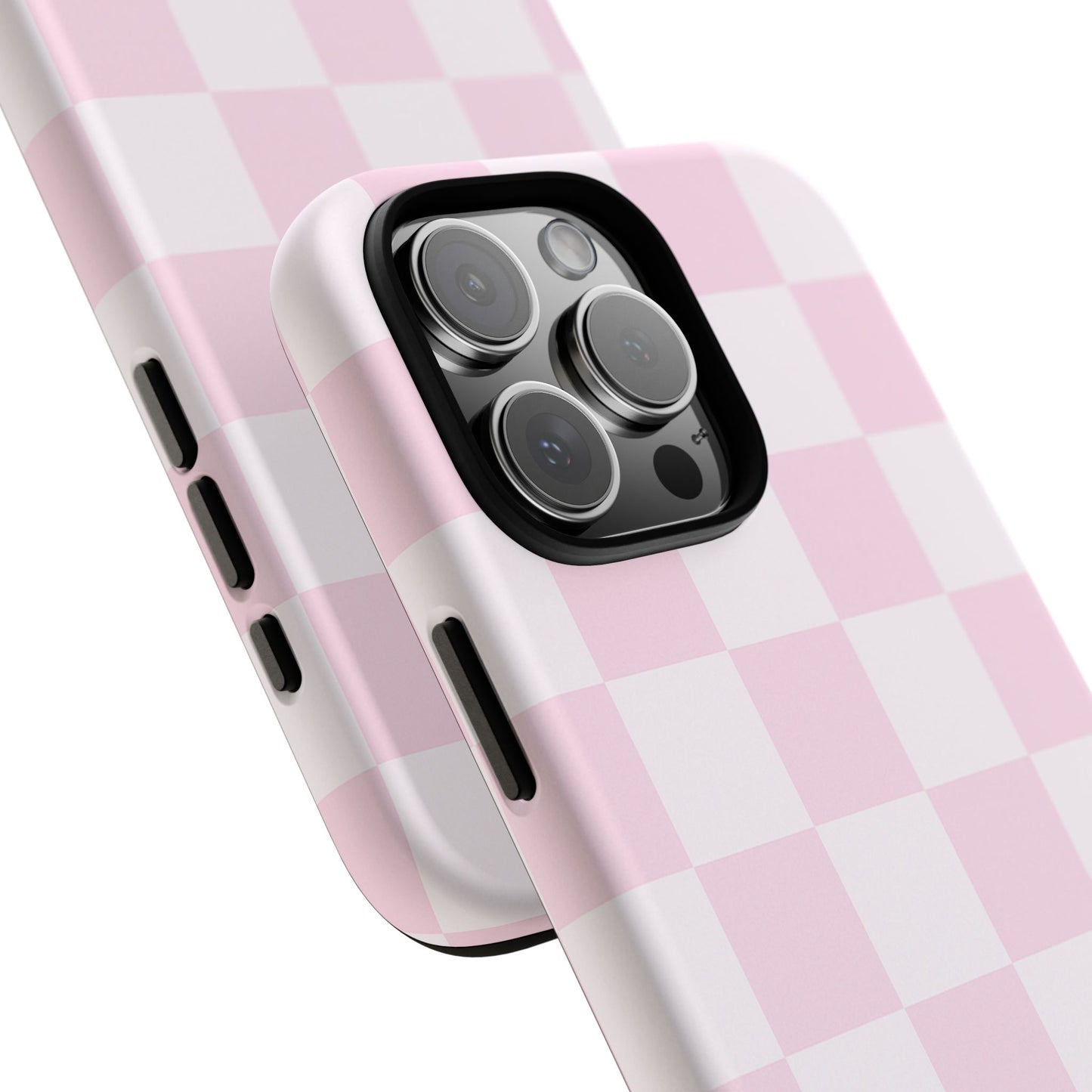 Light Pink Checkerboard Phone Case | Pastel Aesthetic Checkered iPhone & Samsung Tough Case
