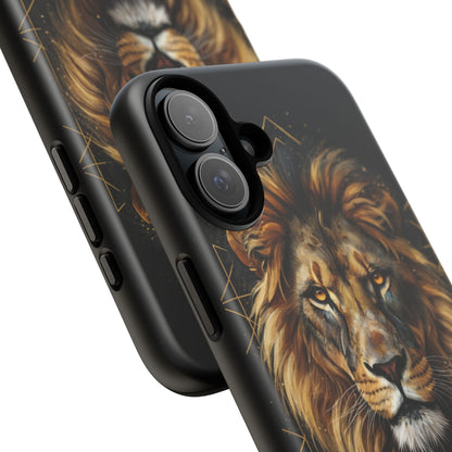 Majestic Lion Phone Case – Black Gold Luxury Lion Art Tough Protective Case