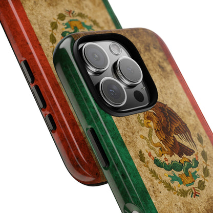 Vintage Mexico Flag Phone Case – Mexican Pride Grunge Flag Aesthetic Tough Case