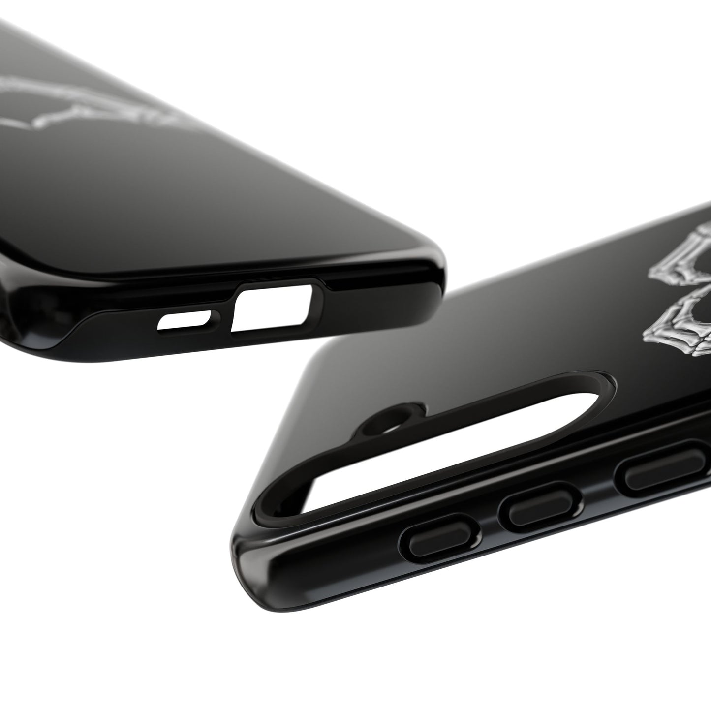 Skeleton Hands Heart Phone Case | Gothic Black Protective Cover