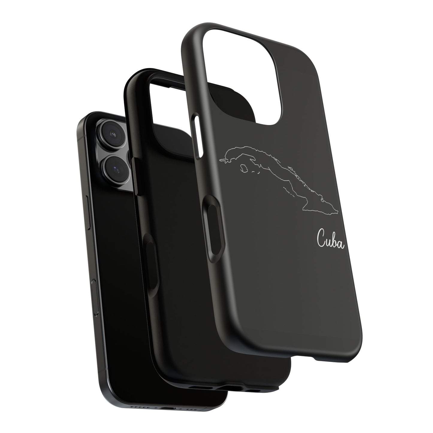 Cuba Outline Phone Case – Minimal Country Map Tough Case (iPhone, Samsung, Pixel)