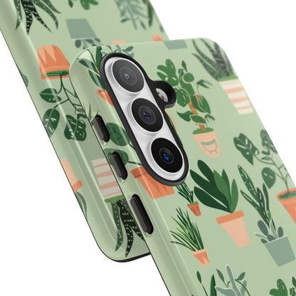 Plant Lover Phone Case | Cute Potted Plants Pattern | Botanical Aesthetic Tough Case