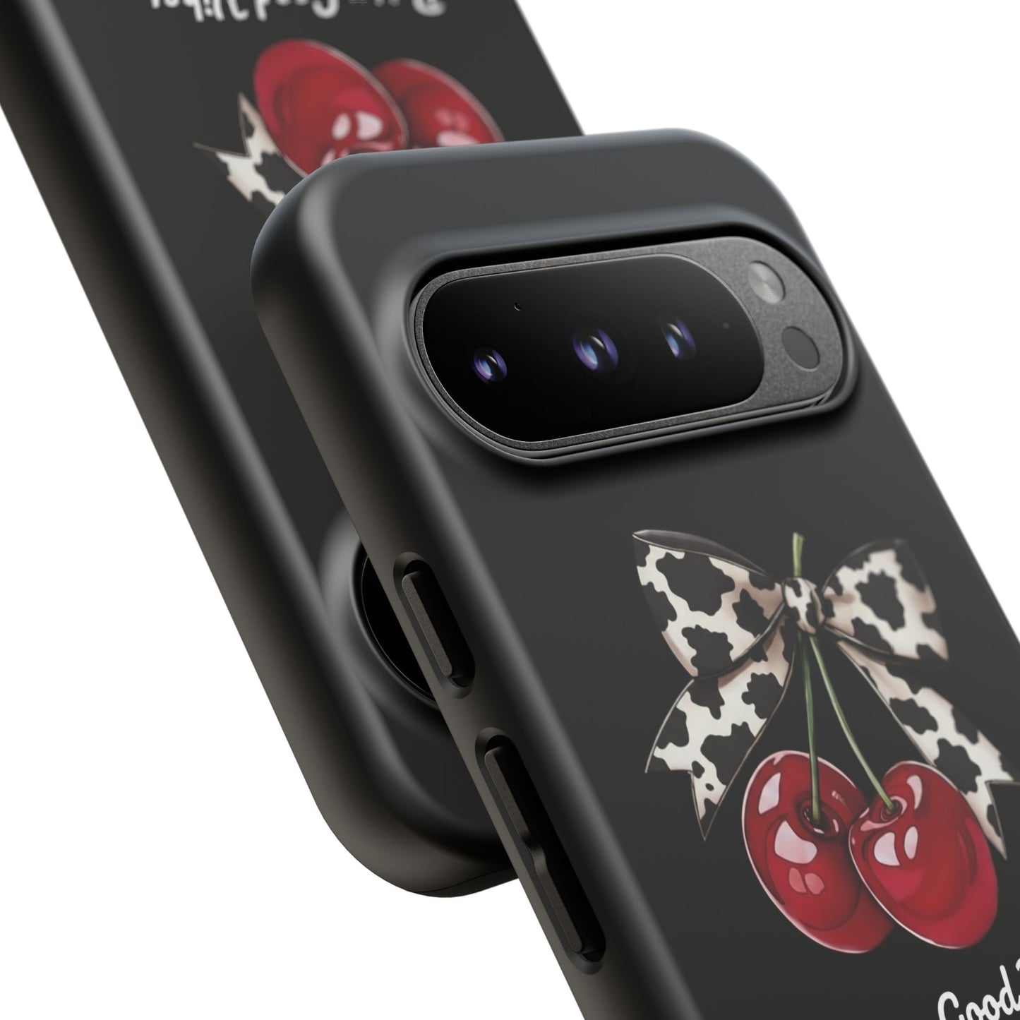 Cherry Cow Print Phone Case | Coquette Bow Aesthetic | Tough Protective Case