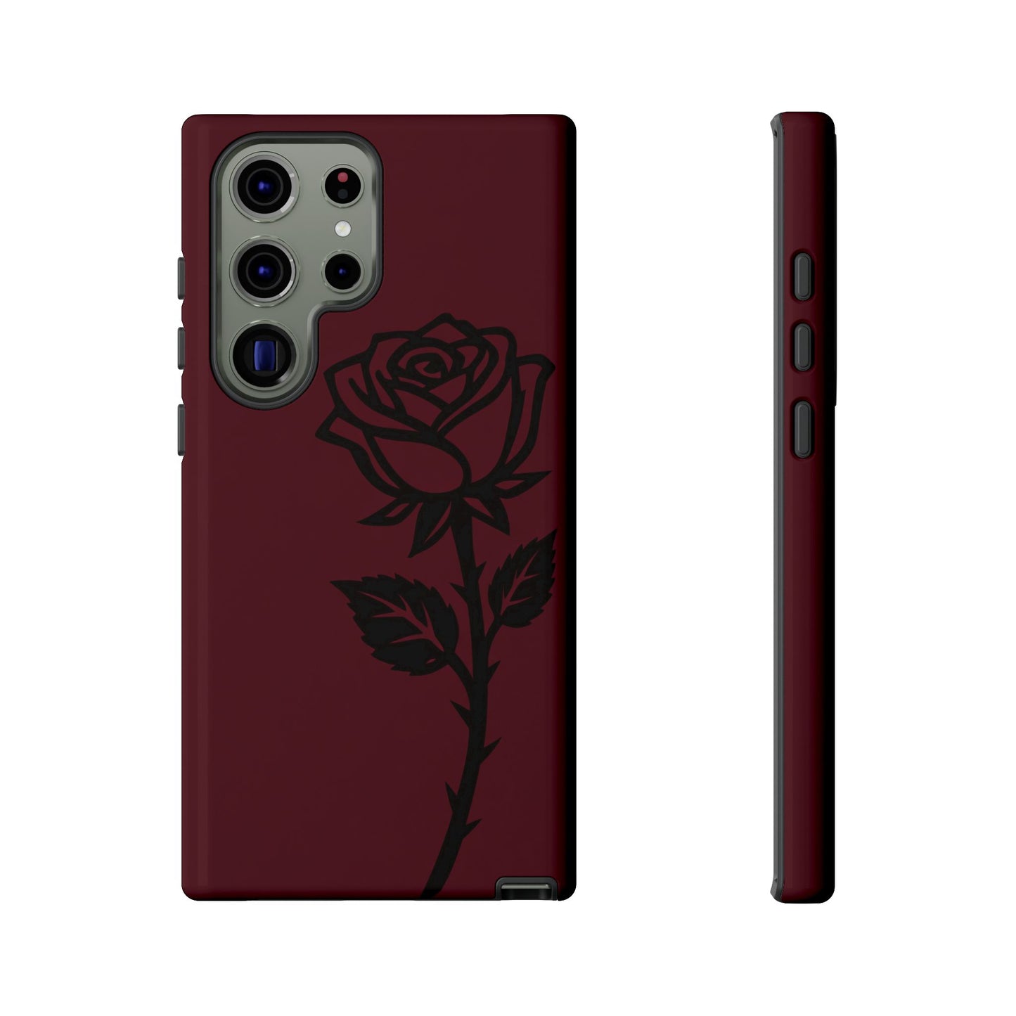 Black Rose Burgundy iPhone Case | Dark Aesthetic Shockproof Protective Cover