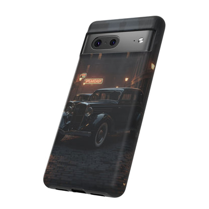 Vintage Classic Car Phone Case | Retro Noir Aesthetic | 1930s Street Scene Tough Case for iPhone & Samsung