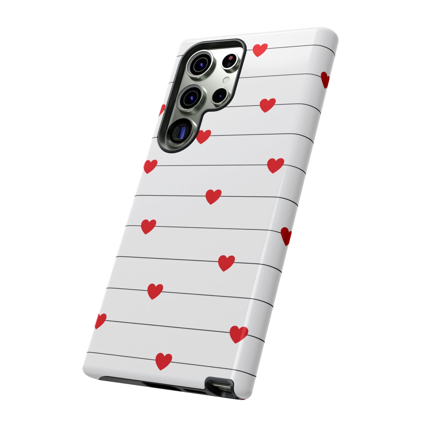 Red Heart Stripe iPhone Case | Tough Shockproof Love Aesthetic Cover