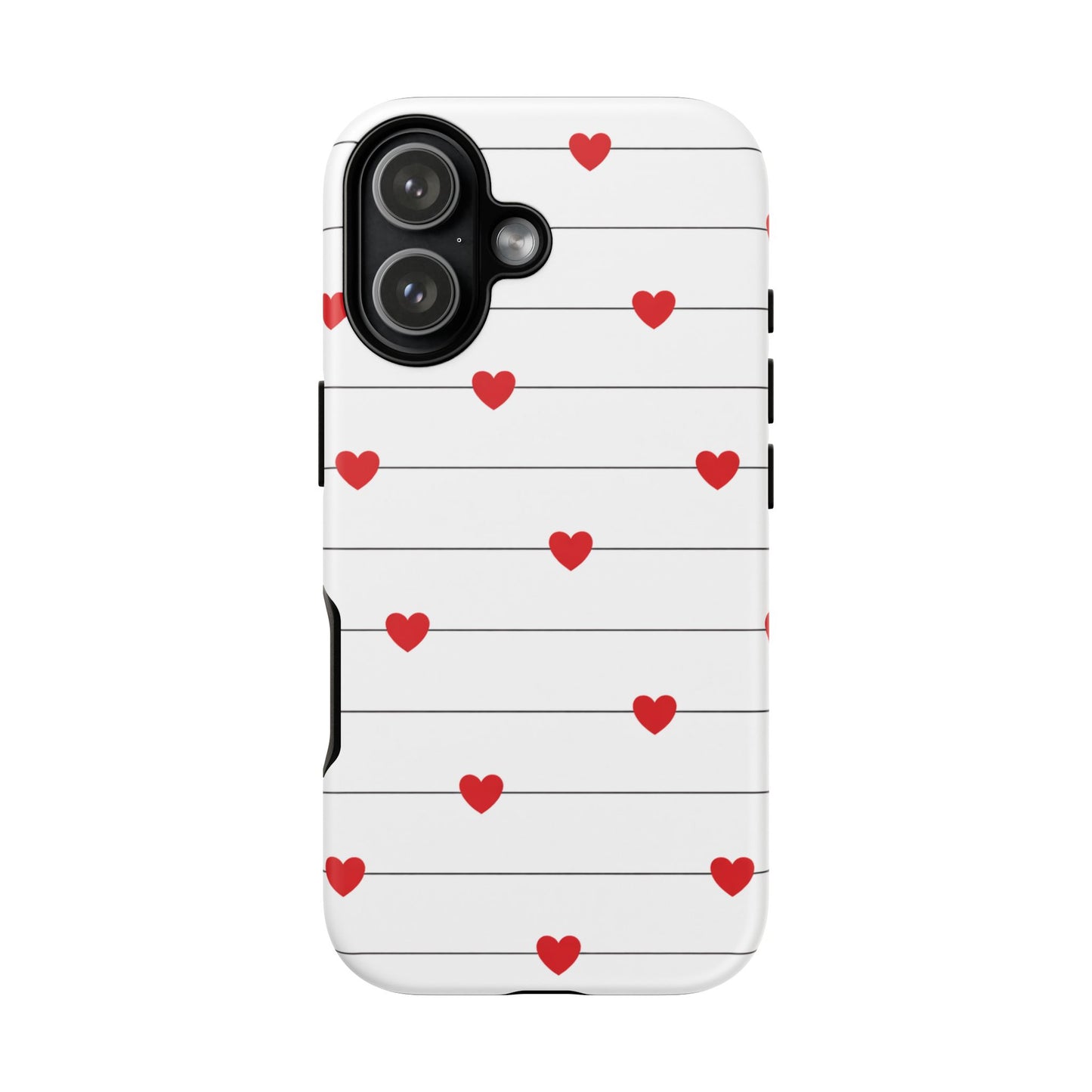 Red Heart Stripe iPhone Case | Tough Shockproof Love Aesthetic Cover