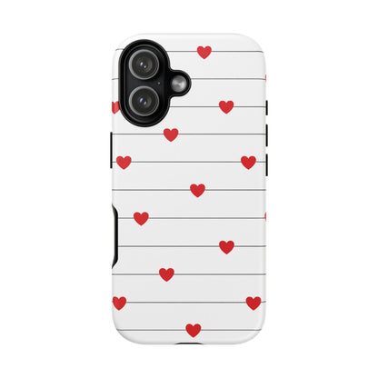 Red Heart Stripe iPhone Case | Tough Shockproof Love Aesthetic Cover