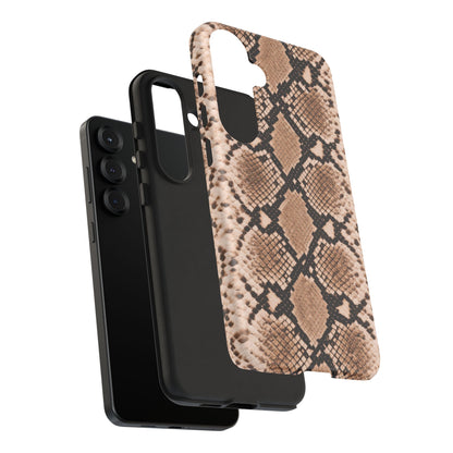 Snake Print Phone Case – Brown Python Pattern Slim Protective Cover for Iphone, Samsung Galaxy and Pixel