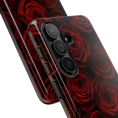 Dark Red Rose Phone Case – Gothic Floral Tough Case (iPhone, Samsung, Pixel)