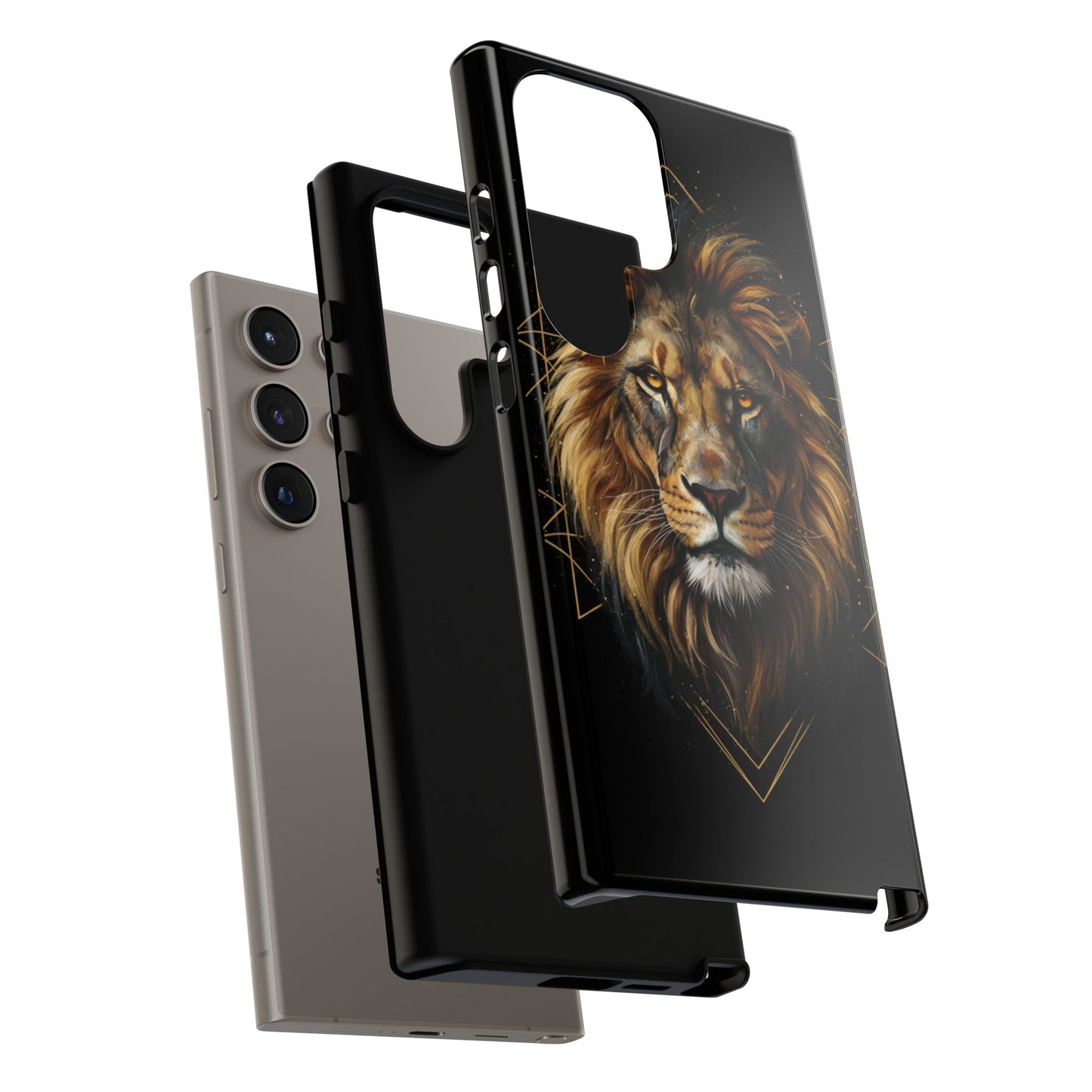 Majestic Lion Phone Case – Black Gold Luxury Lion Art Tough Protective Case