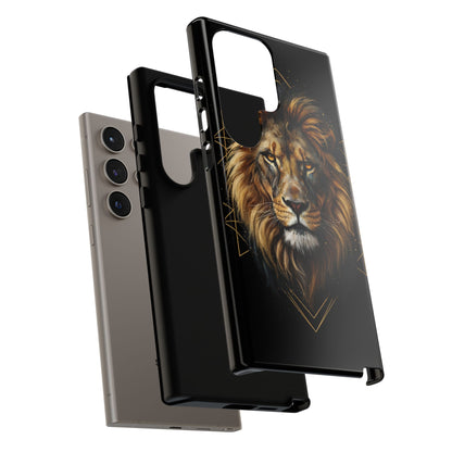Majestic Lion Phone Case – Black Gold Luxury Lion Art Tough Protective Case