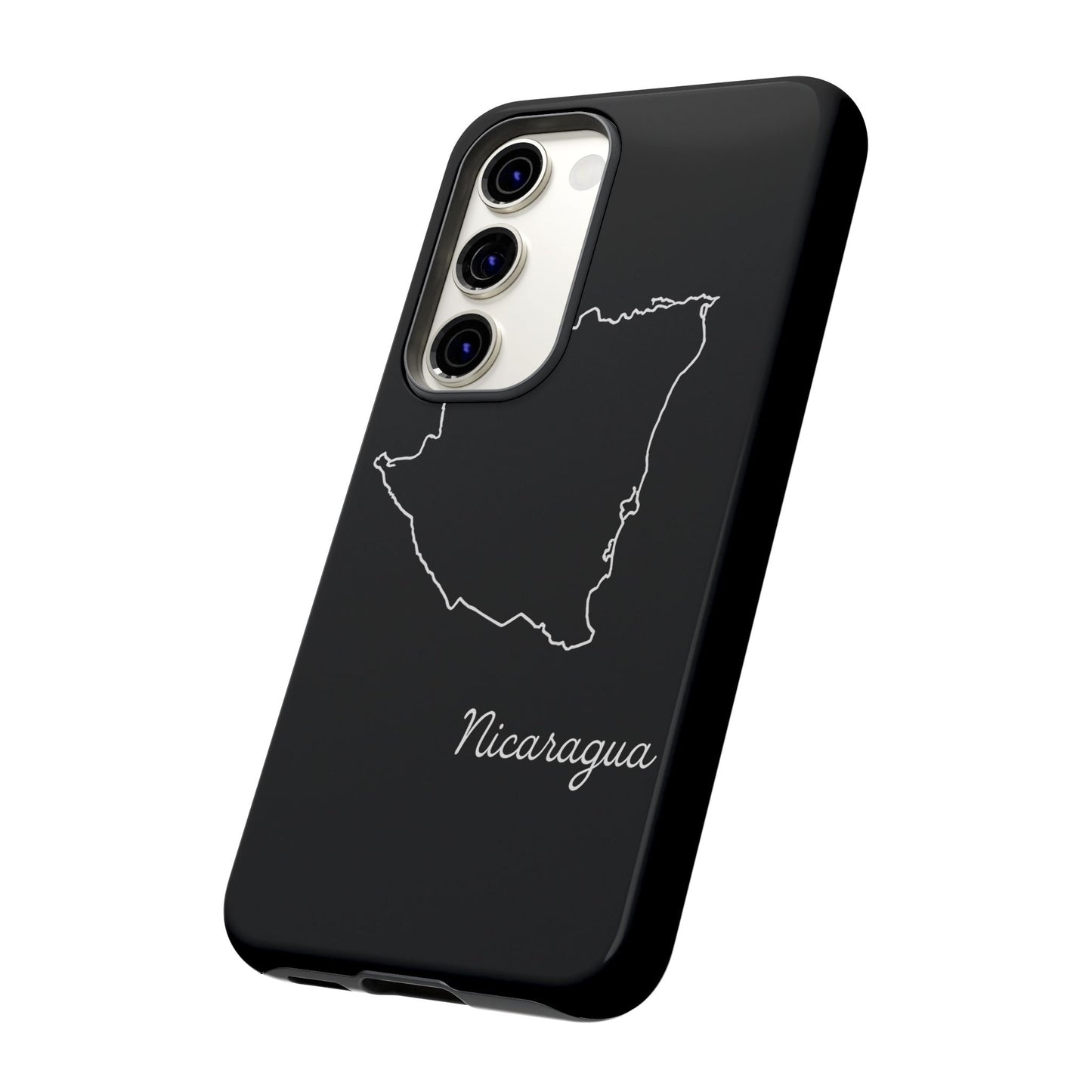 Nicaragua Outline Phone Case – Minimal Country Map Tough Case (iPhone, Samsung, Pixel)