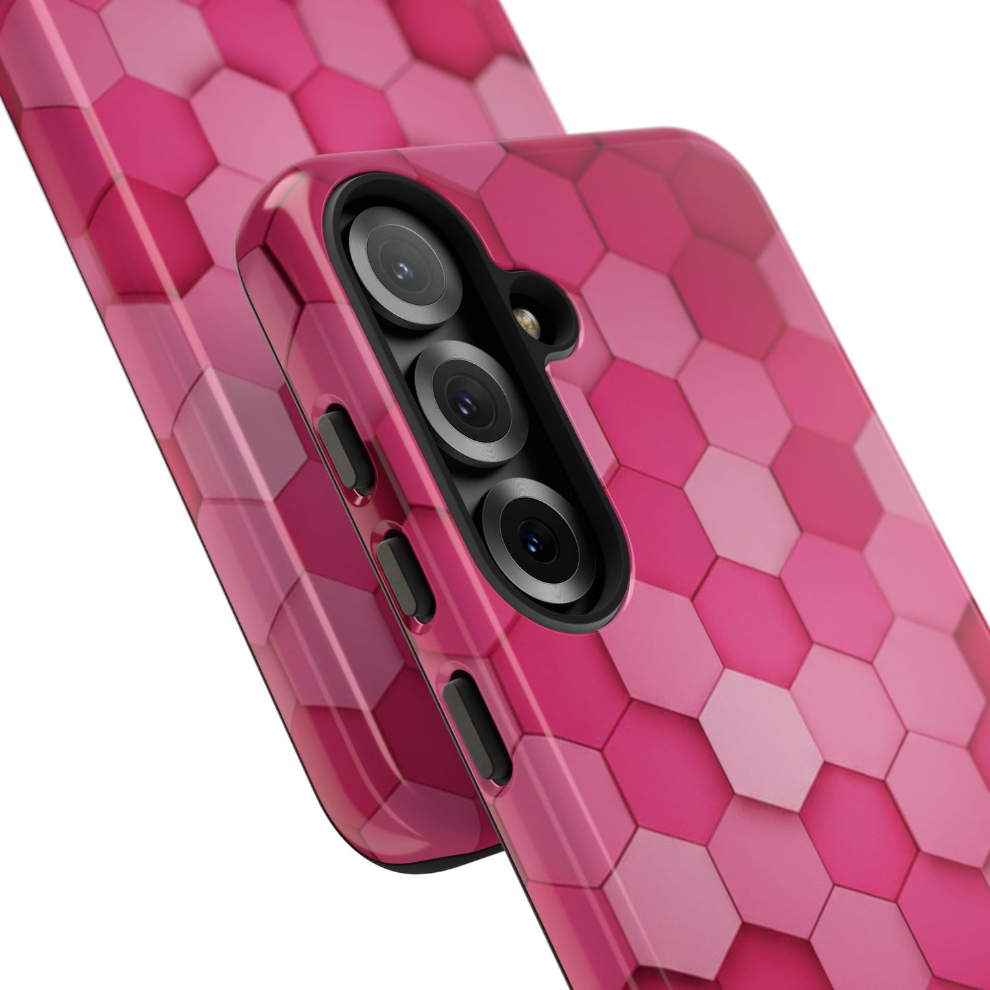 Hot Pink Hexagon Phone Case | Honeycomb Geometric Aesthetic | Cute Pink iPhone & Samsung Tough Protective Case
