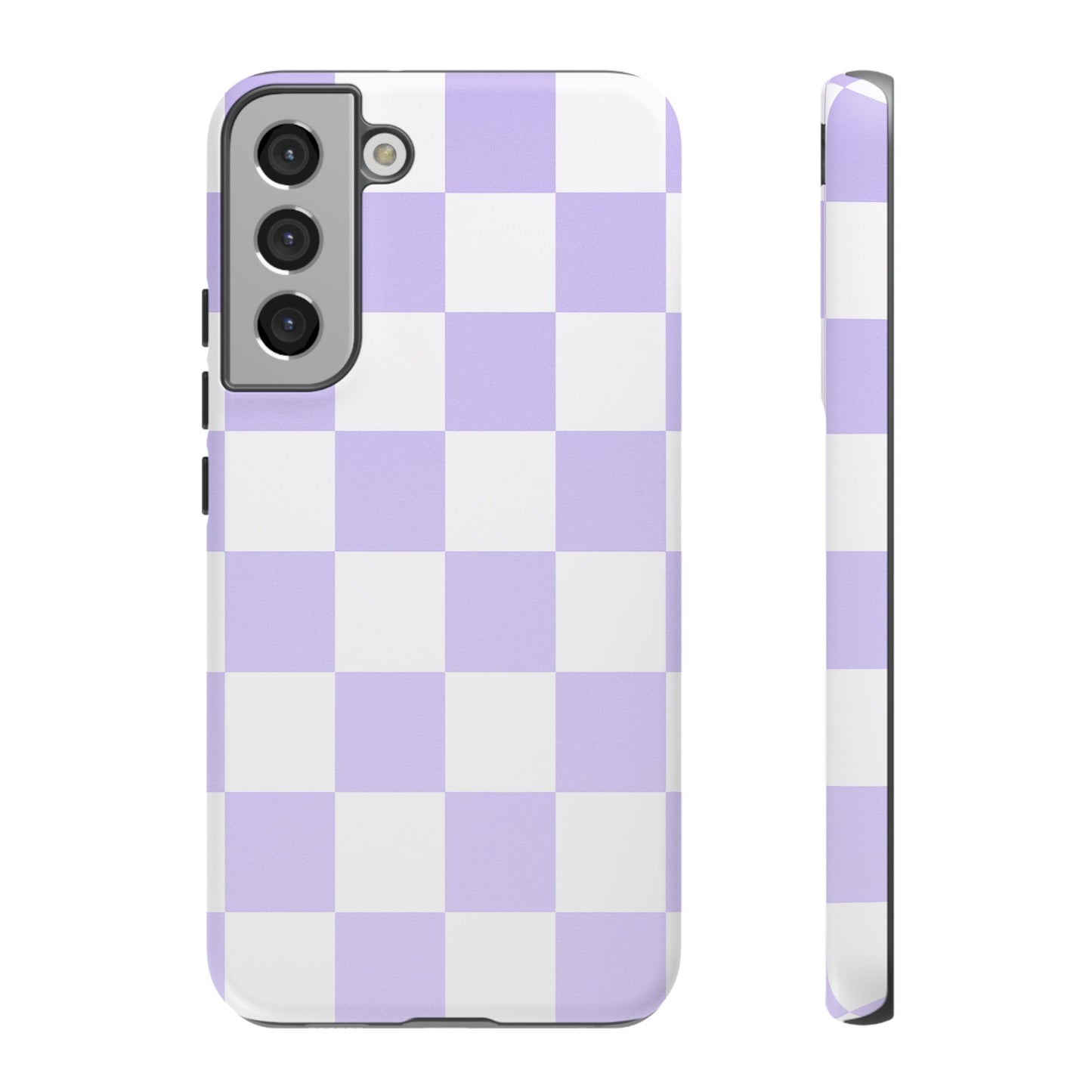 Lavender Checkerboard Phone Case | Pastel Aesthetic Checkered iPhone & Samsung Tough Case