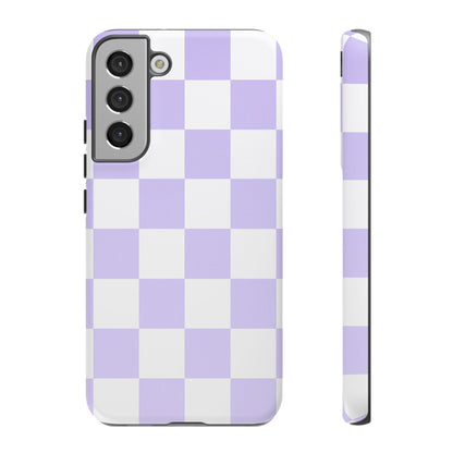 Lavender Checkerboard Phone Case | Pastel Aesthetic Checkered iPhone & Samsung Tough Case