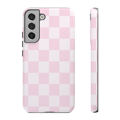 Pink Checkerboard Phone Case | Aesthetic Tough Protective Case