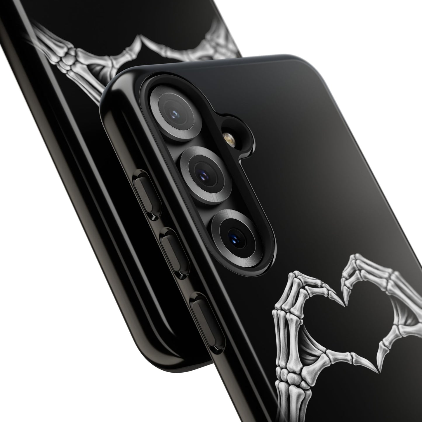 Skeleton Hands Heart Phone Case | Gothic Black Protective Cover