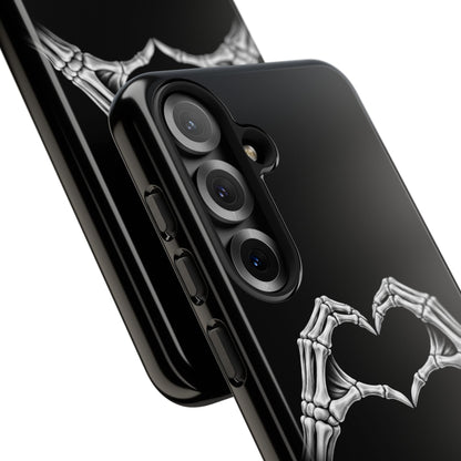 Skeleton Hands Heart Phone Case | Gothic Black Protective Cover