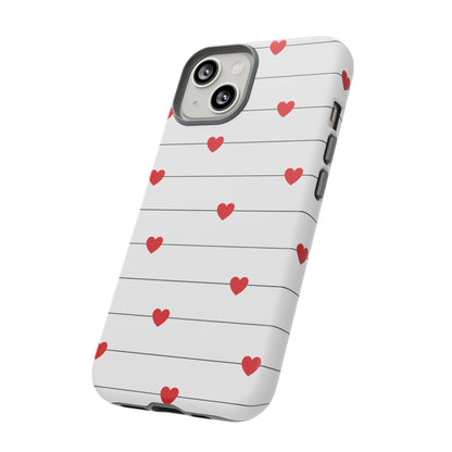 Red Heart Stripe iPhone Case | Tough Shockproof Love Aesthetic Cover