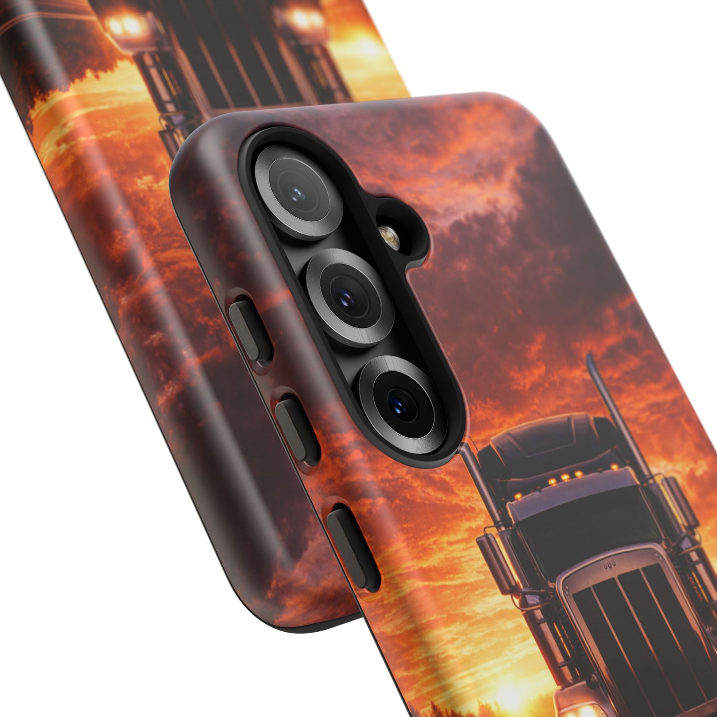 Big Rig Truck Phone Case Sunset Highway Semi Truck iPhone Samsung Cover